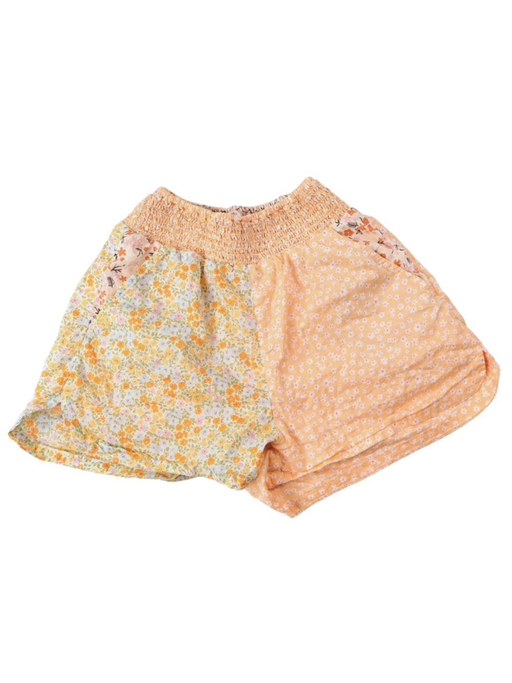 American Eagle Floral Patchwork Smocked Shorts XS Lined Cottagecore